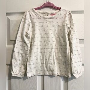 Nannette White with Snowflake design Long Sleeve Kids' Shirt